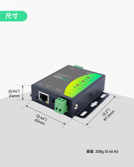 双串口串口服务器，RS485和RS232转以太网转换器，支持Modbus RTU/TCP协议转换