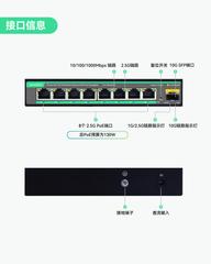 2.5G云管理PoE交换机带10G SFP上行链路，130W供电预算适用于在线游戏/办公