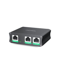 工业级2口千兆PoE延长器，直通并分离30W PoE至两台PoE摄像机或无线AP