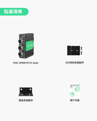 工业级千兆M12接口BT90W PoE++供电器，支持9~57V直流电输入