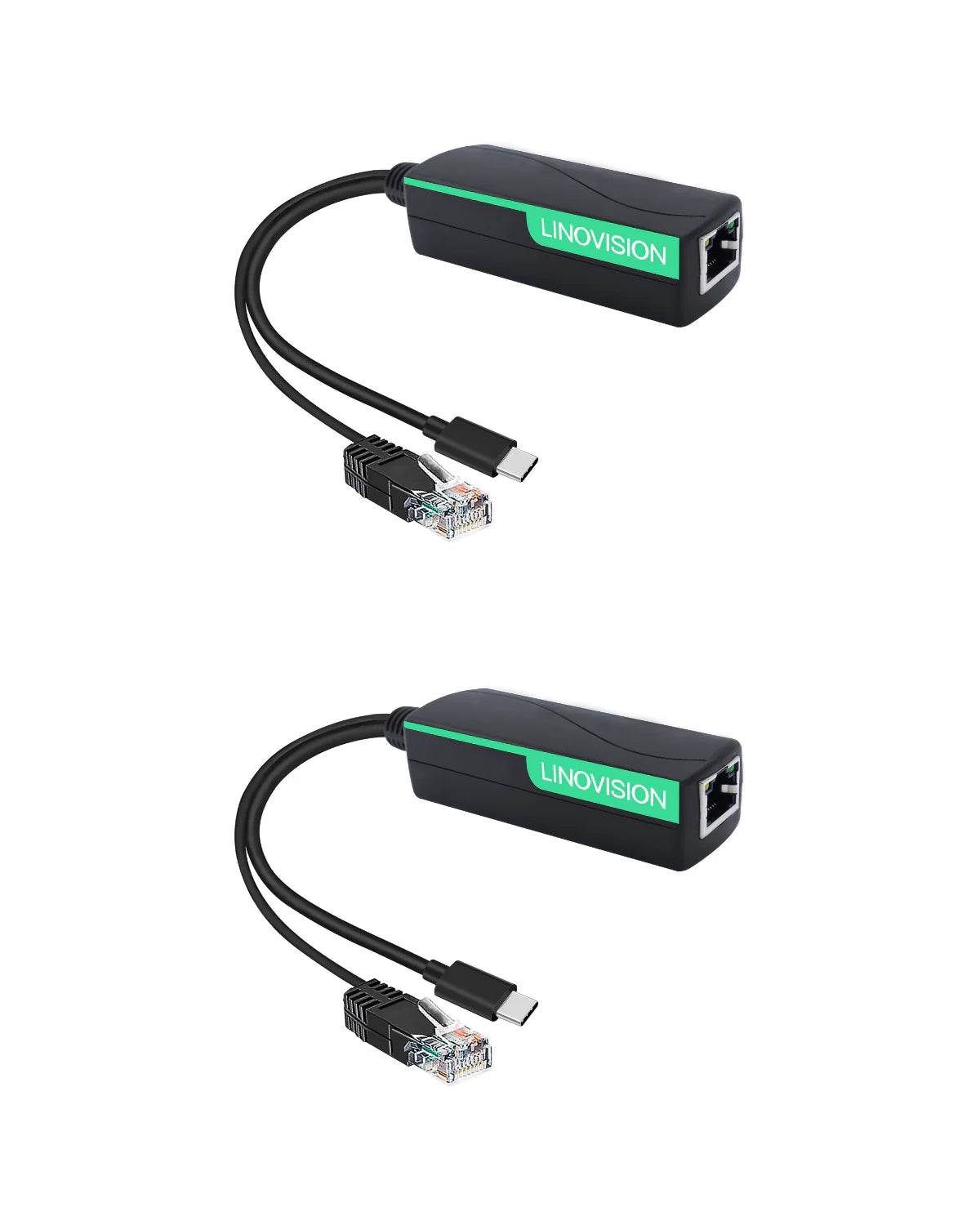 PoE分离器，转换为USB-C供电和以太网数据输出