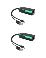 PoE分离器，转换为USB-C供电和以太网数据输出