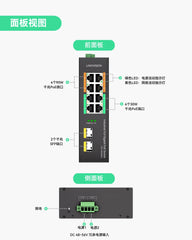 工业级8口全千兆POE++交换机，带4个BT90W POE++端口，DC48~56V冗余输入