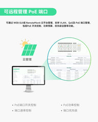 8口UltraReach PoE交换机，支持远程云管理，长距离PoE及数据传输可达800米