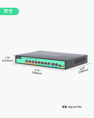 8端口全千兆PoE++交换机内置120W电源，带4个BT 90W端口