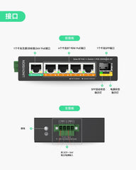 5口太阳能DC12V BT PoE++交换机，支持DC9-54V输入