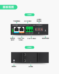 工业级802.3bt千兆90W PoE++分离器，带24V直流输出及可调输出电压3-36VDC