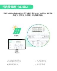 4口UltraReach PoE交换机，支持远程云管理，长距离PoE及数据传输可达800米
