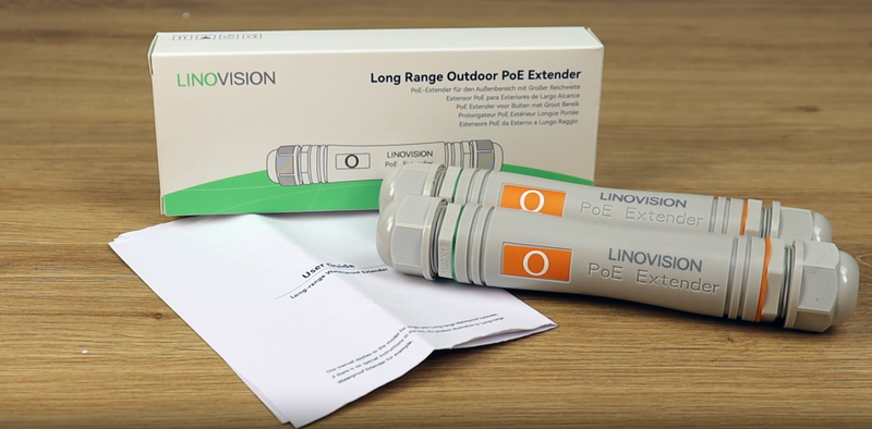 长距离户外PoE延长器，最大800m超长距离电源与数据传输（两支装）