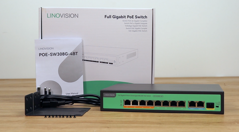 8端口全千兆PoE++交换机内置120W电源，带4个BT 90W端口