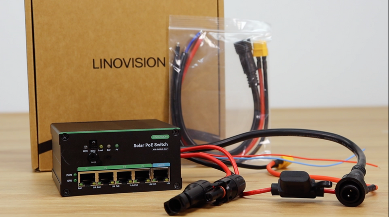 4 端口MPPT太阳能PoE交换机（专为安防摄像头及物联网设备设计）