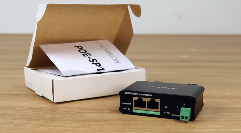 工业级千兆30W PoE分离器，支持切换DC12V/24V输出及无源PoE输出